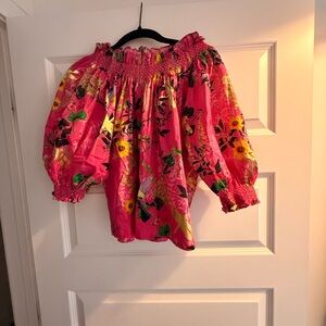 Cynthia Rowley Pink Floral Blouse